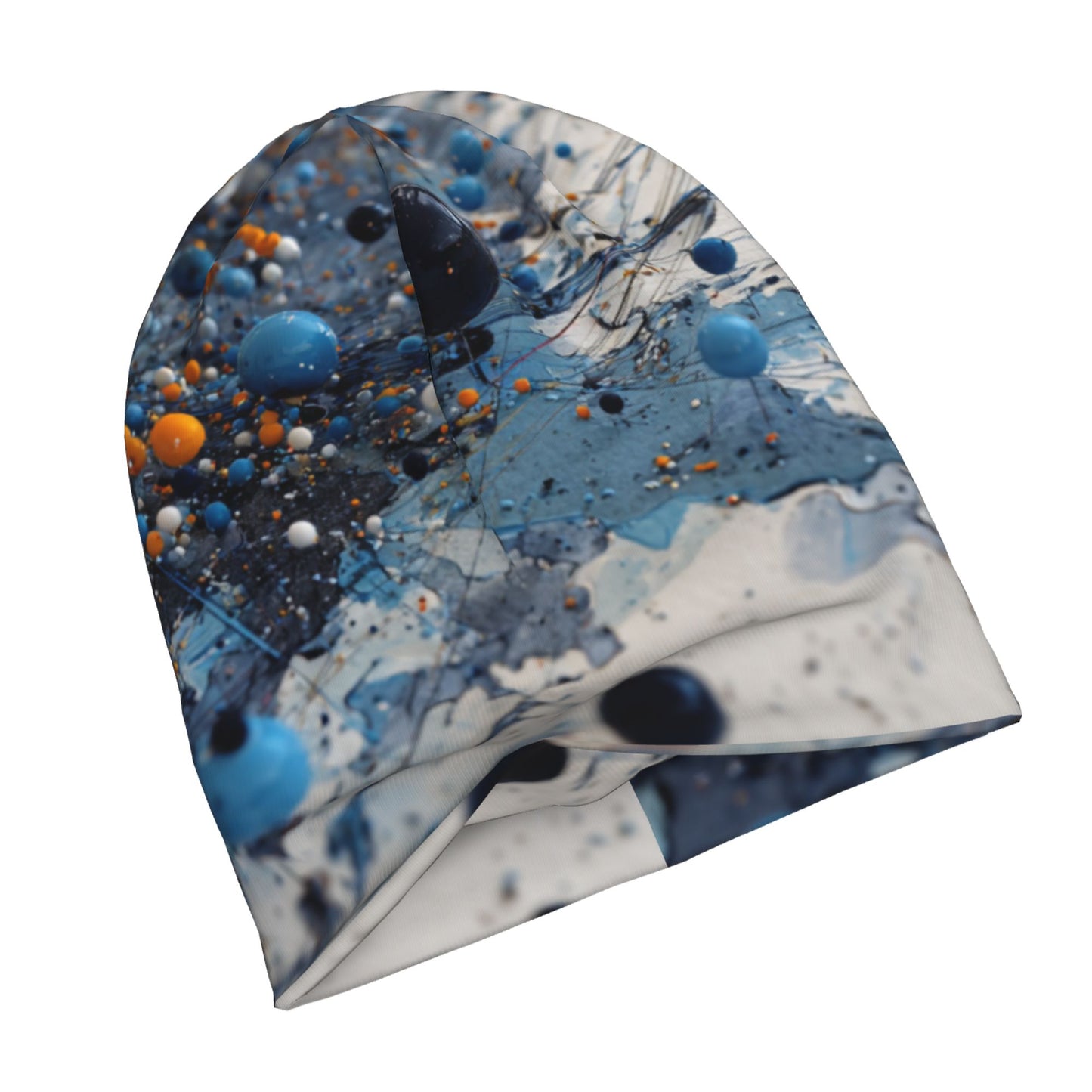 Abstract Art Print Adult Knitted Beanie | Double-Layer Warm and Stylish Hat