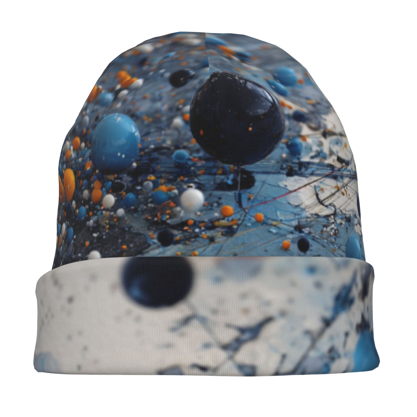 Abstract Art Print Adult Knitted Beanie | Double-Layer Warm and Stylish Hat