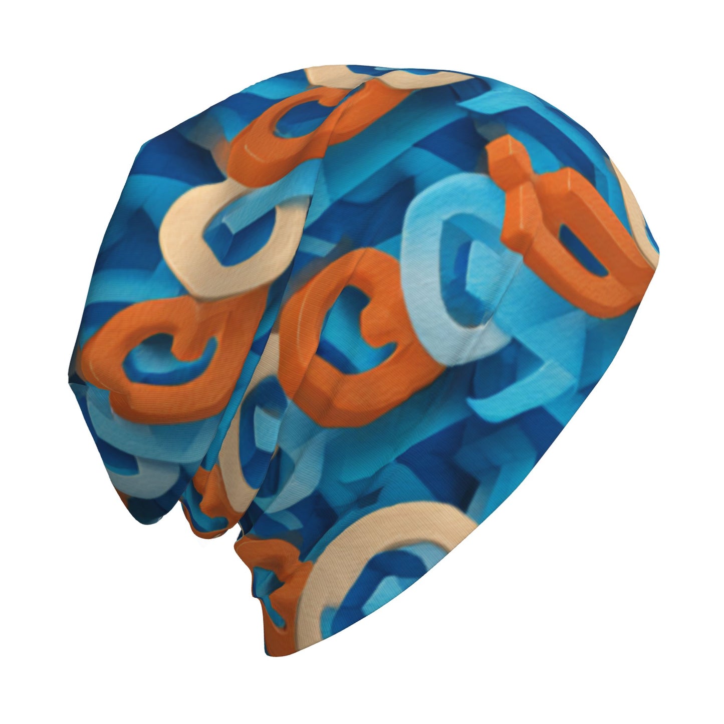 Geometric 3D Art Pattern Knitted Beanie | Double-Layer Fashion Warm Hat