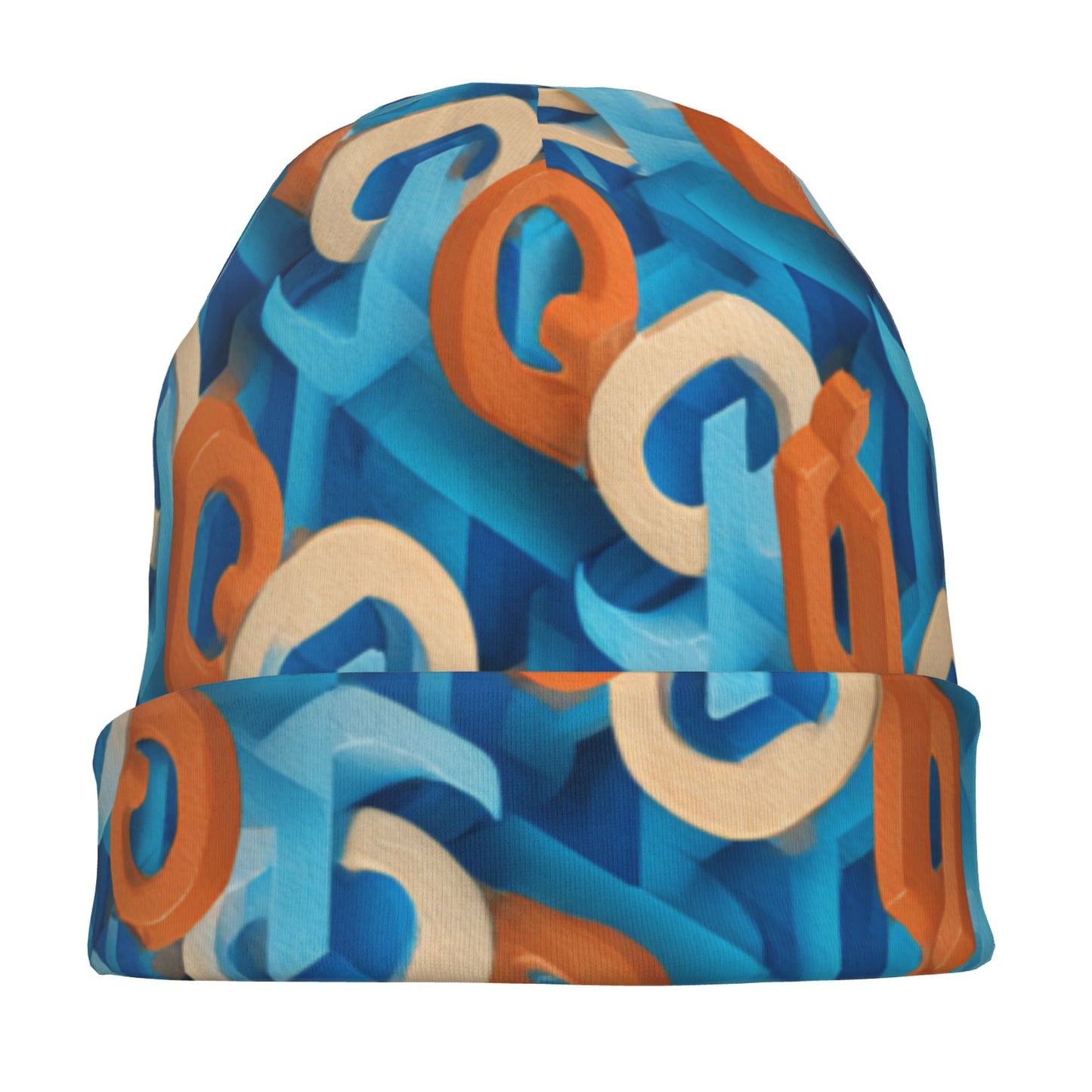 Geometric 3D Art Pattern Knitted Beanie | Double-Layer Fashion Warm Hat