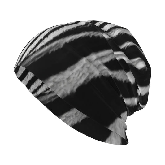 Black & White Abstract Knitted Slouch Beanie for Adults – Warm, Breathable, Easy to Style