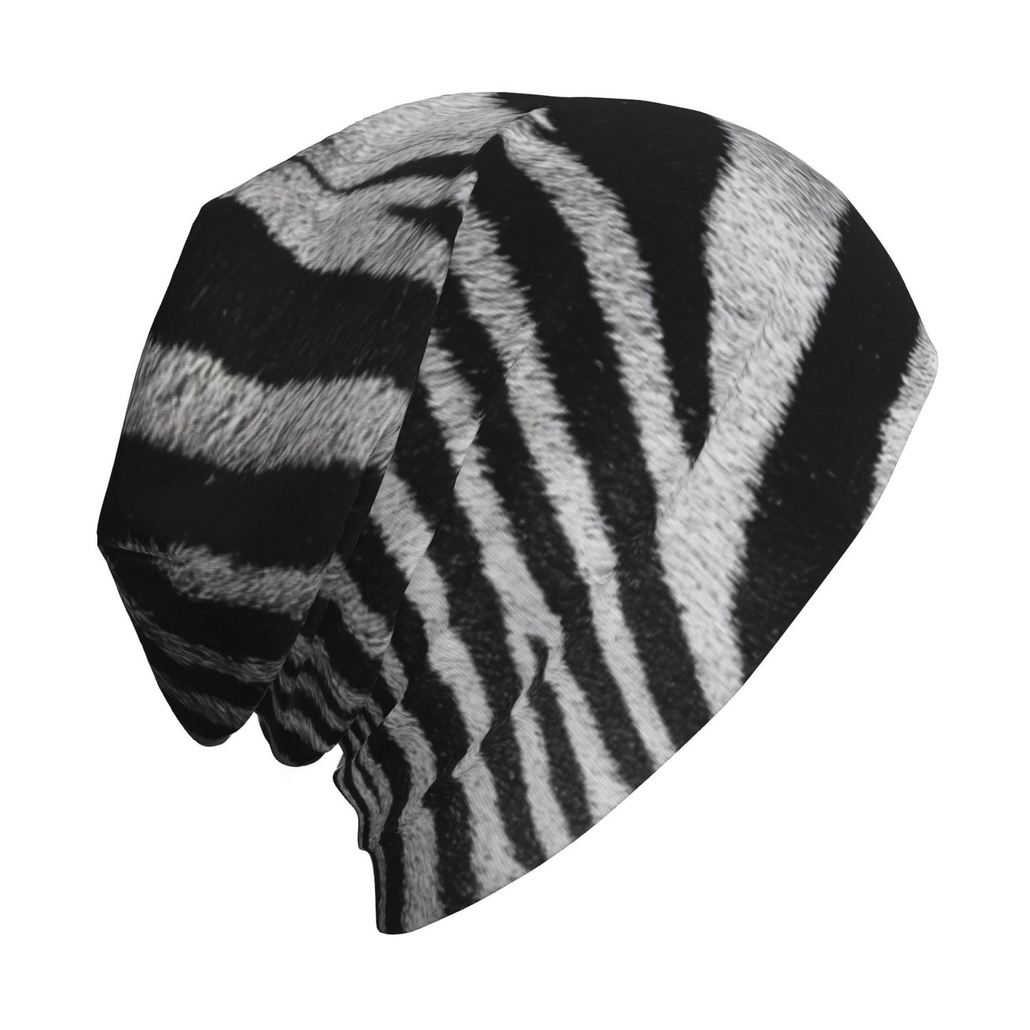 Black & White Abstract Knitted Slouch Beanie for Adults – Warm, Breathable, Easy to Style