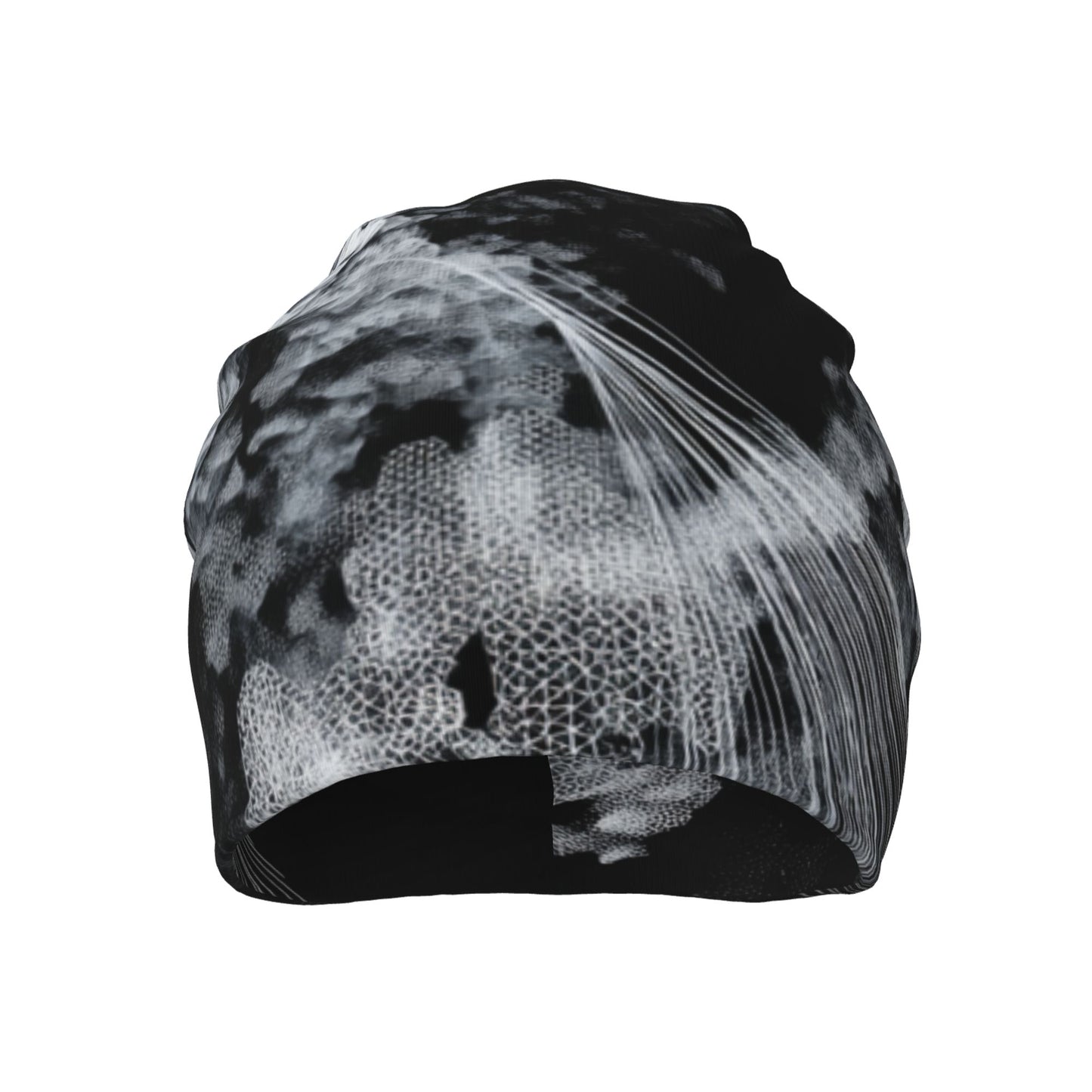 Black & White Abstract Art Adult Knitted Beanie | Double-Layer Warm and Stylish Hat