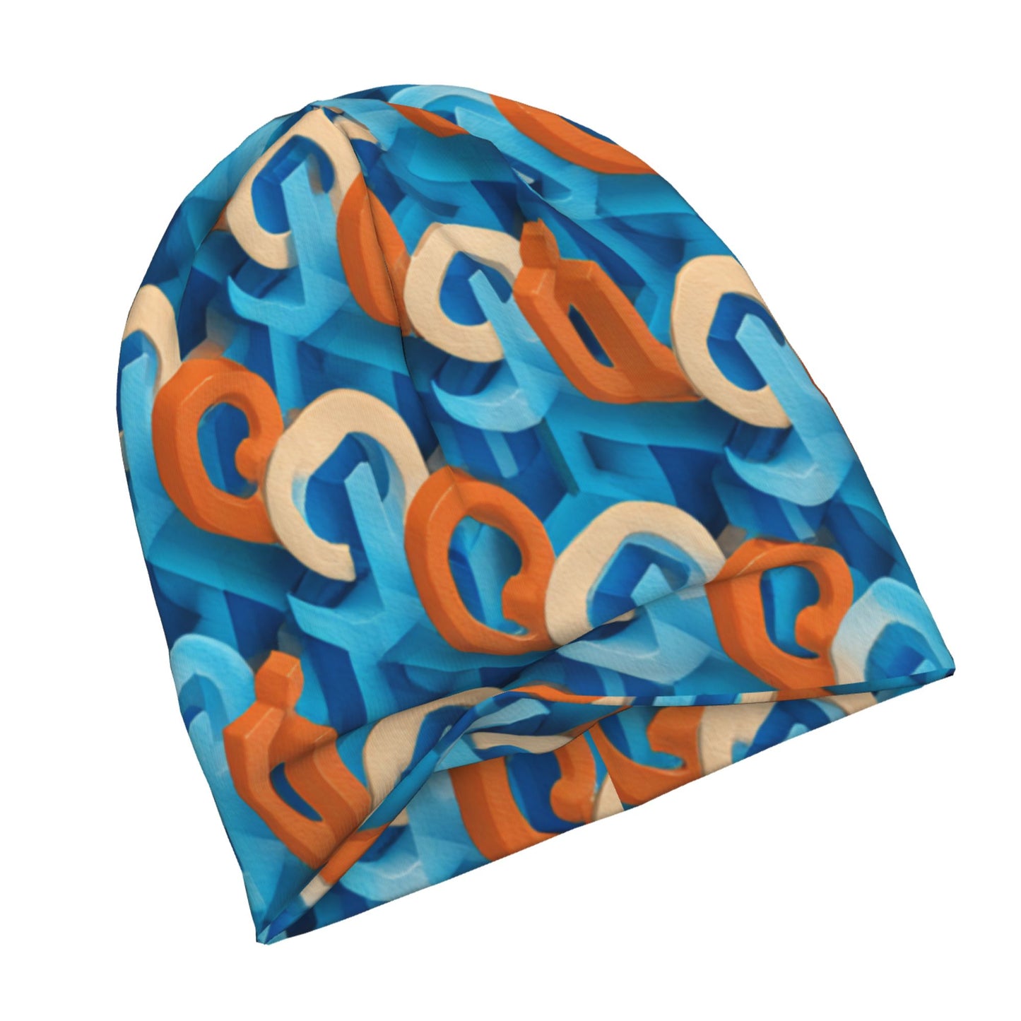 Geometric 3D Art Pattern Knitted Beanie | Double-Layer Fashion Warm Hat