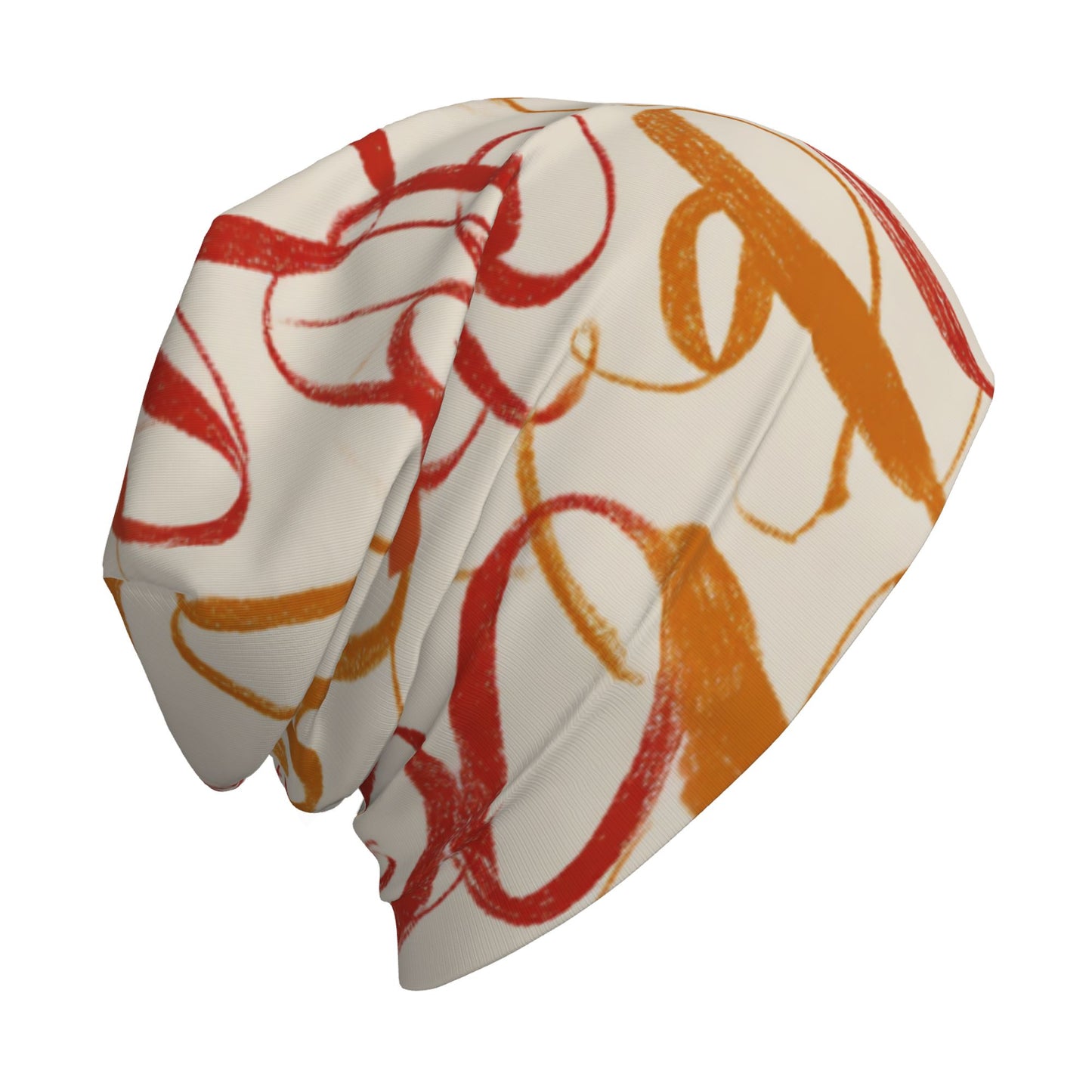 Abstract Graffiti Art Knitted Beanie | Double-Layer Artistic Streetwear Hat