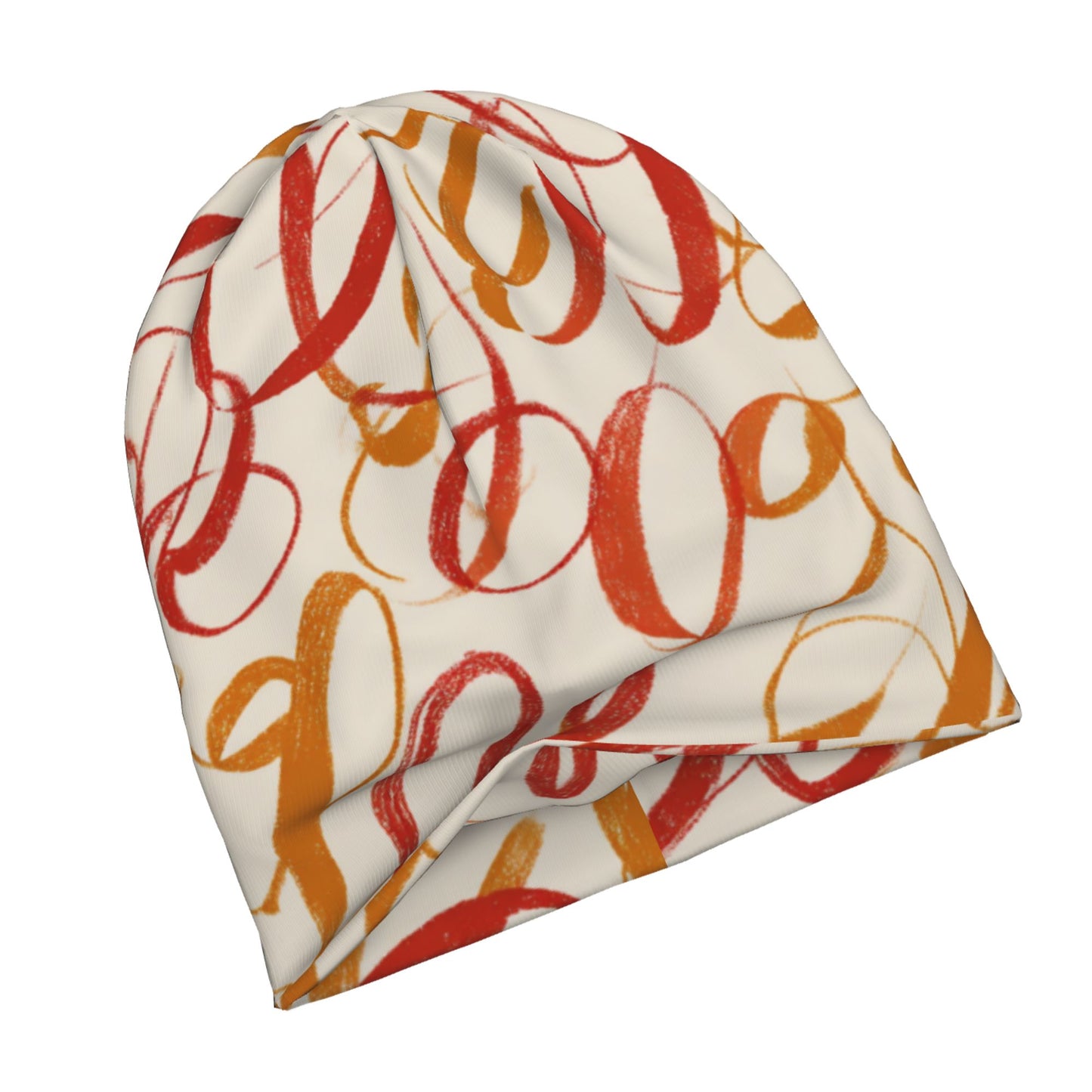 Abstract Graffiti Art Knitted Beanie | Double-Layer Artistic Streetwear Hat