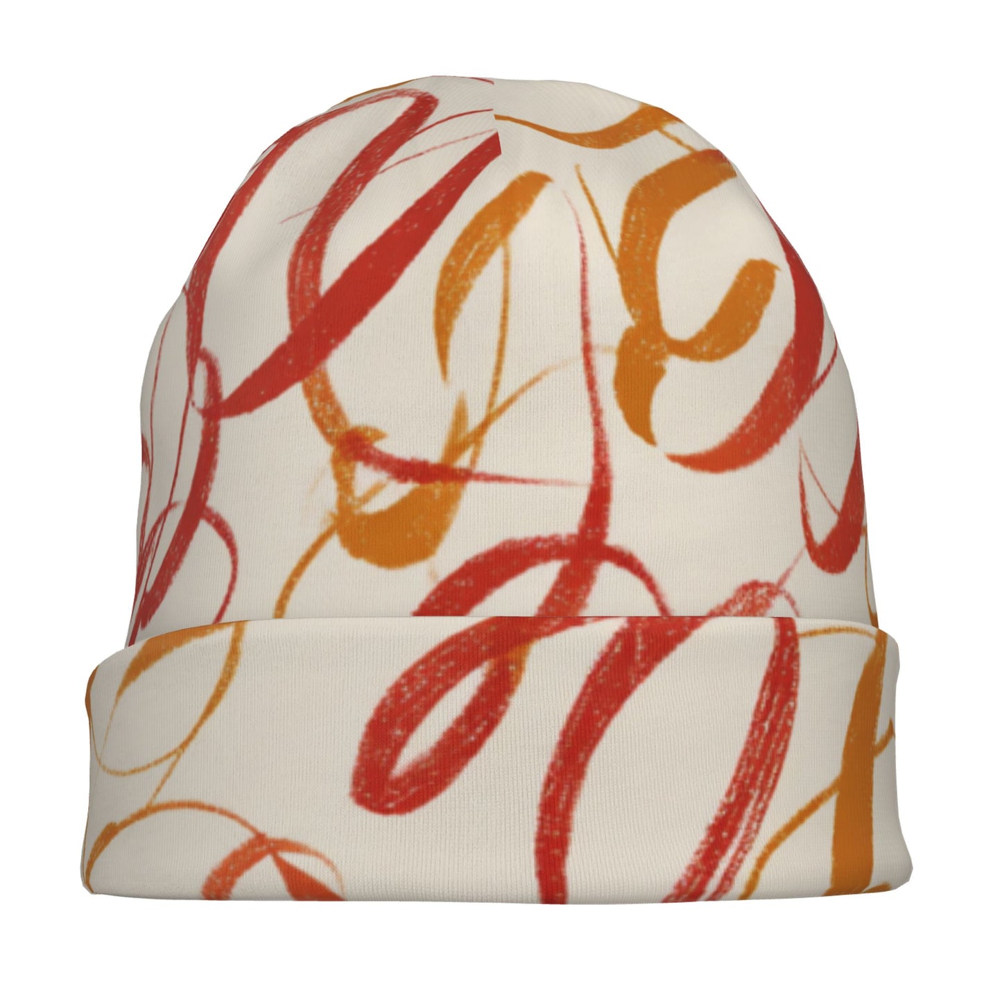 Abstract Graffiti Art Knitted Beanie | Double-Layer Artistic Streetwear Hat